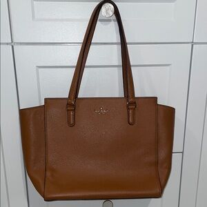 Kate Spade Brown Leather Tote with Structured Design